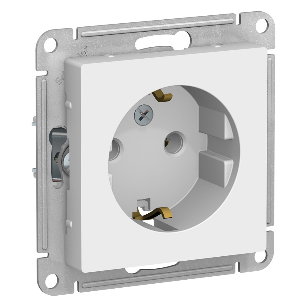 Розетка Atlasdesign скрытой установки с заземлением  16А механизм белый   ATN000143 Schneider Electric
