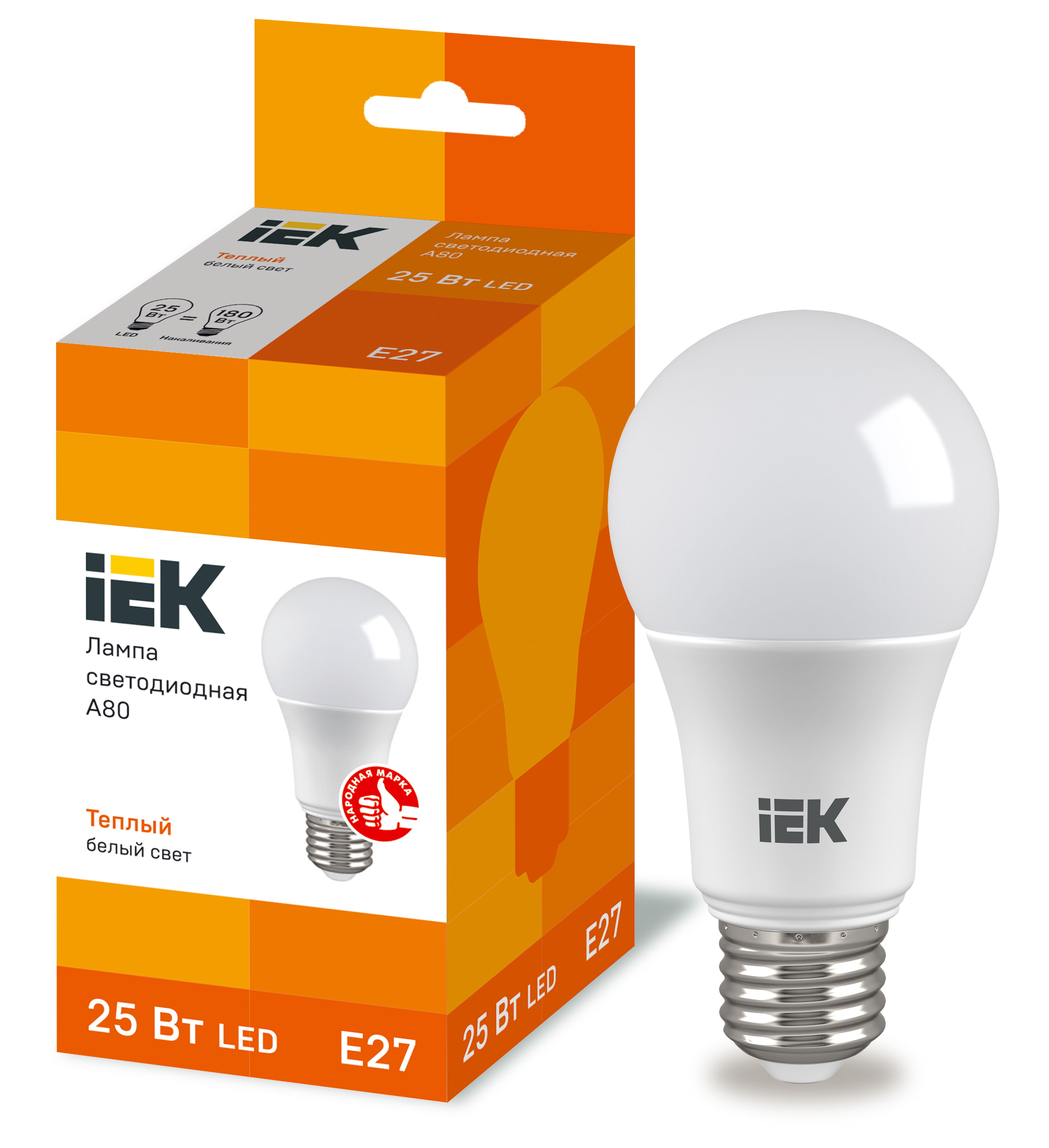 Лампа LED A80 груша 25Вт 230В 3000К E27 IEK