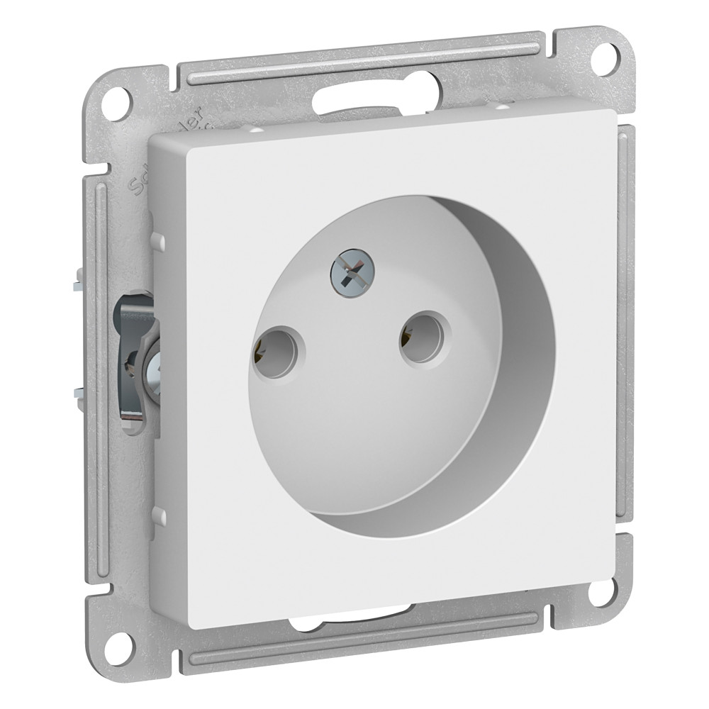 Розетка Atlasdesign скрытой установки без заземления  16А механизм белый   ATN000141 Schneider Electric