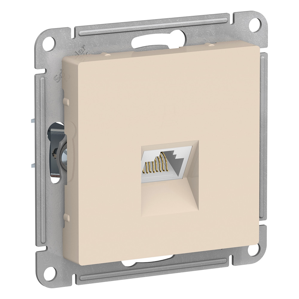 Розетка комп. 1-м AtlasDesign RJ45 кат.5E мех. беж.