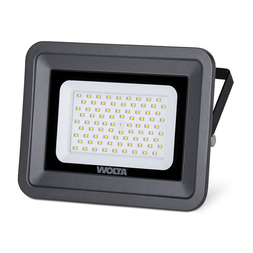 Светодиодный прожектор WOLTA WFL-70W/06 70Вт 5700К IP65 6300лм серый 250x230/190x37 1/10