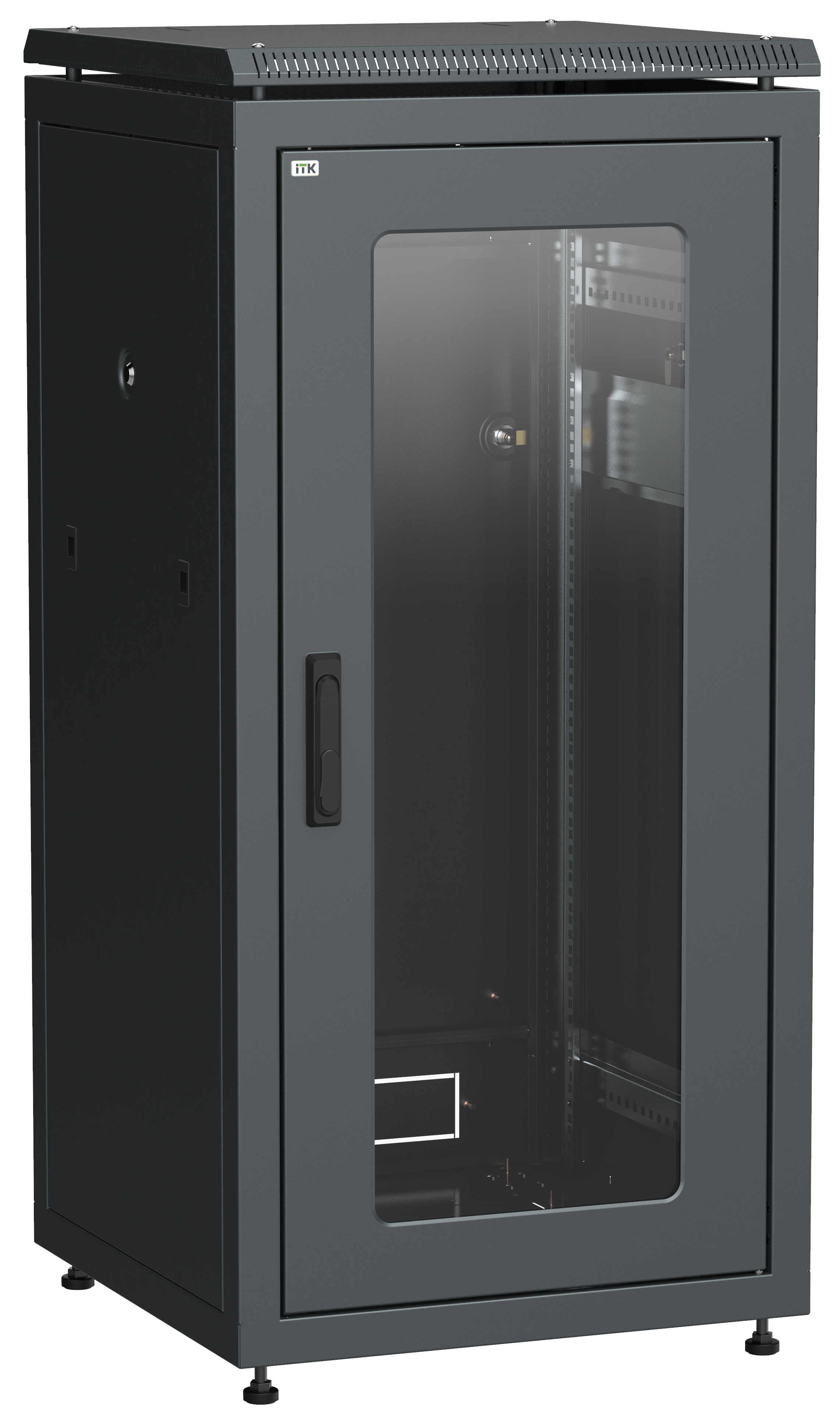 ITK LINEA N 28U 600х600мм стек. пер. дв. чер.