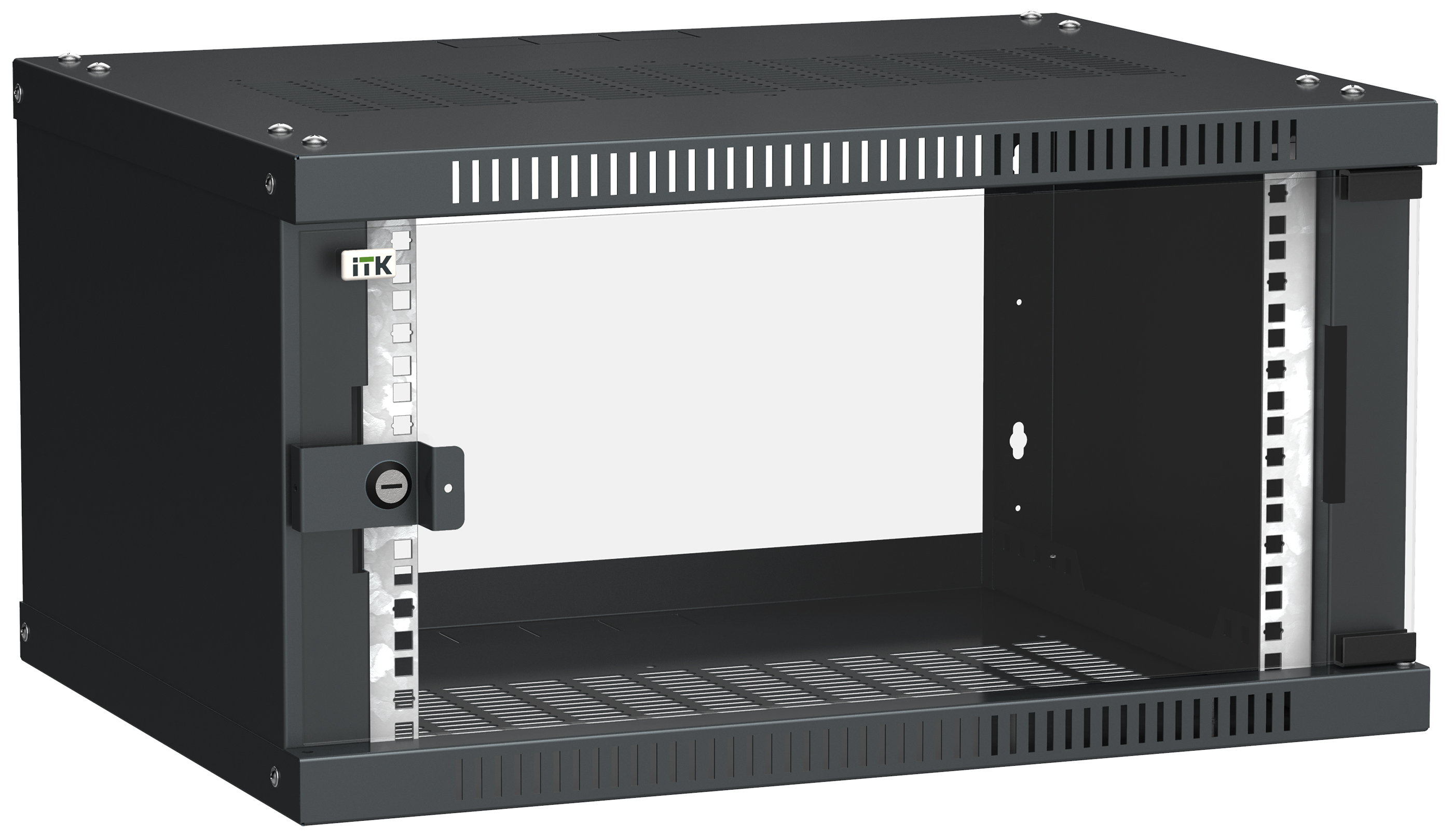 ITK Шкаф LINEA WE 6U 600x450мм дверь стекло черный
