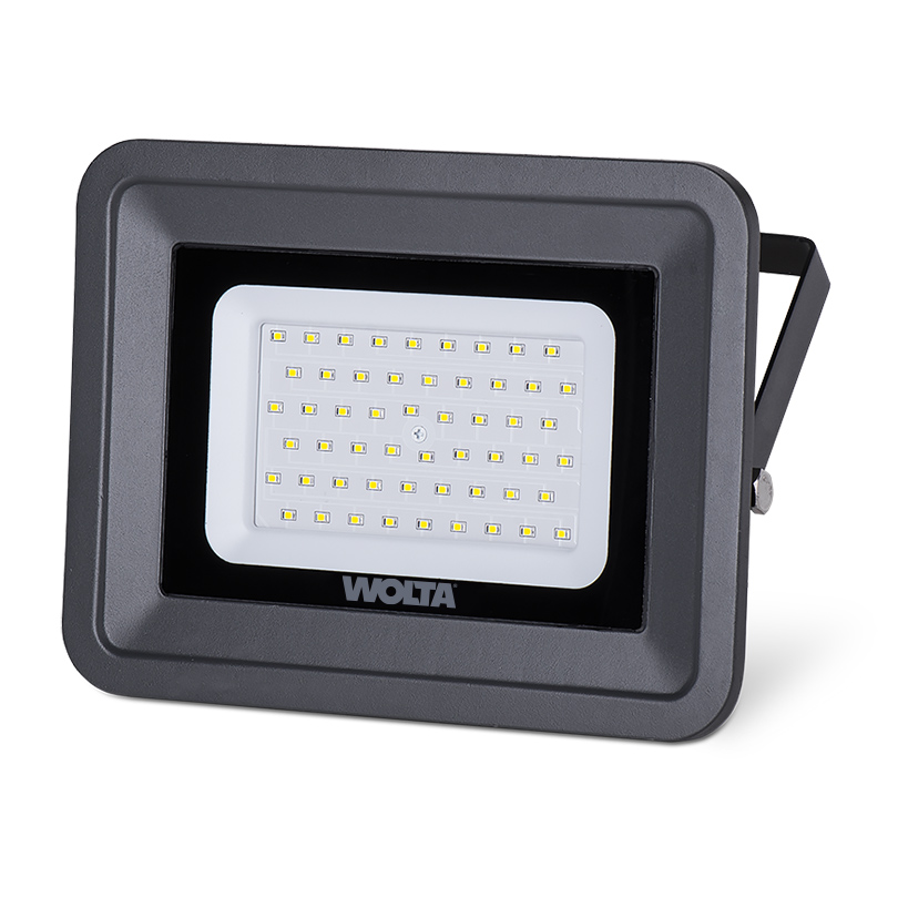 Светодиодный прожектор WOLTA WFL-50W/06 50Вт 5700К IP65 4500лм серый 215x206/155x35 1/10