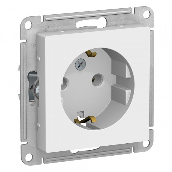 Розетка Atlasdesign скрытой установки с заземлением  16А механизм белый   ATN000143 Schneider Electric