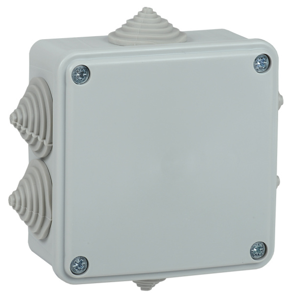 Коробка расп. КМ для о/п 100х100х45мм IP44 6 вв. серая IEK