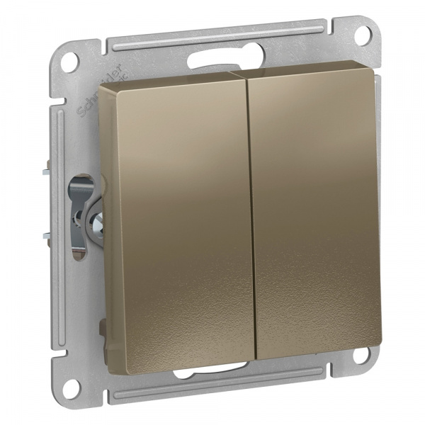 Выключатель 2-кл. AtlasDesign 10А IP20 (сх.5) мех. шампань