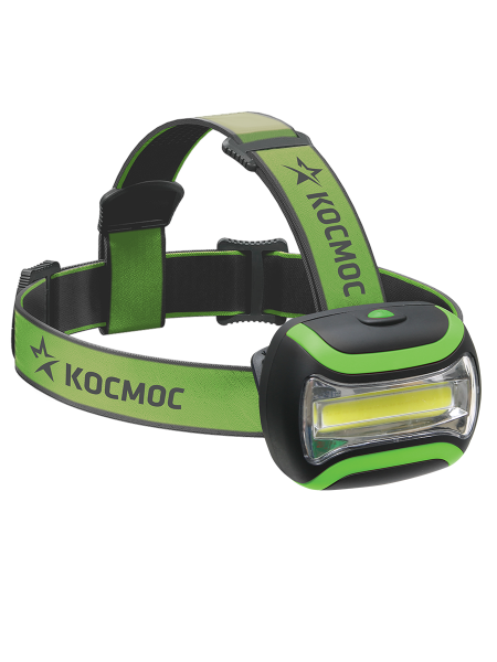 Светодиодный налобный фонарь KOC-H3WCOBLED, 3W  COB, широкий угол освещения, 3 режима работы, 180лм