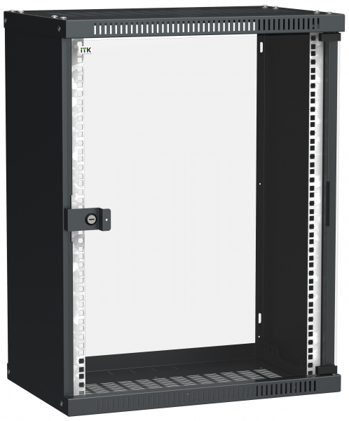 ITK Шкаф LINEA WE 15U 550x350мм дверь стекло черный