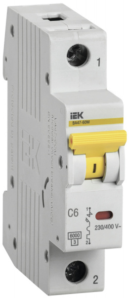 KARAT Авт. выкл. ВА47-60M 1P C 6А 6кА IEK