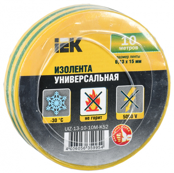 MIXTAPE 3 Изолента 0,13х15мм желто-зеленая 10м IEK
