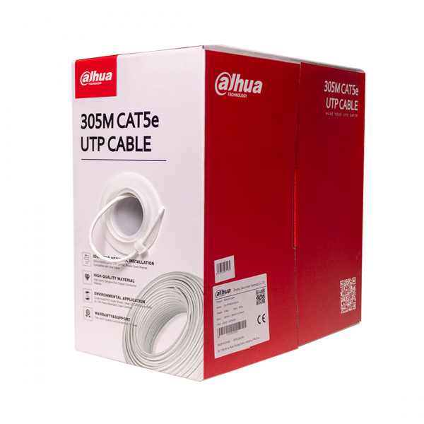 Кабель сетевой Dahua DH-PFM920I-5EUN Cat.5e UTP 4x2x1/0.45мм, PVC, 305 м/б