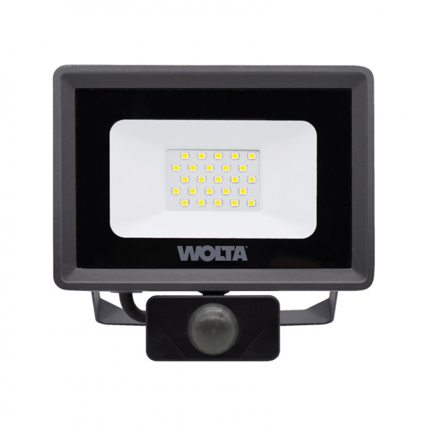 Светодиодный прожектор WOLTA WFL-20W/06S 20Вт 5700K P65 1800лм с датчиком 143*147*40 1/20