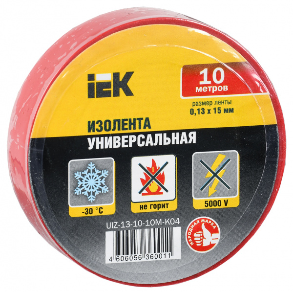 MIXTAPE 3 Изолента 0,13х15мм красная 10м IEK