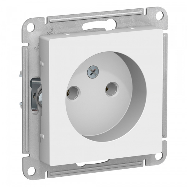 Розетка Atlasdesign скрытой установки без заземления  16А механизм белый   ATN000141 Schneider Electric