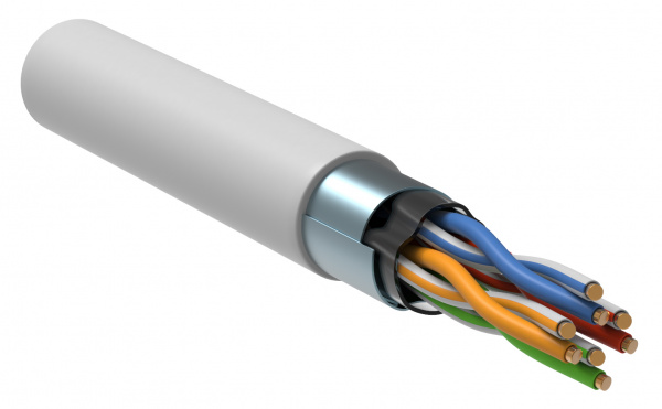 ITK Витая пара F/UTP кат.5E 4х2х24AWG LSLTx белый (305м)