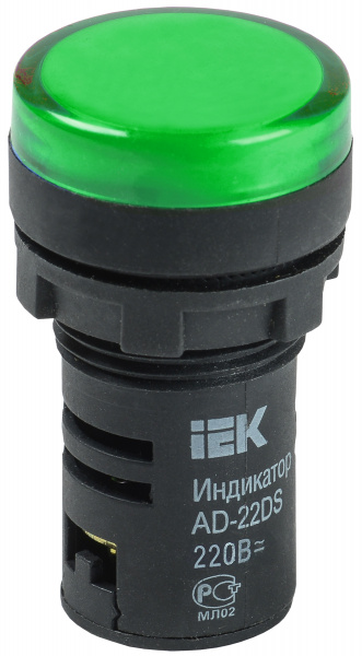 ***Лампа AD22DS(LED)матрица d22мм зеленый 24В AC/DC  ИЭК