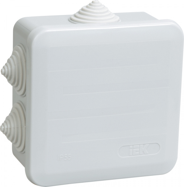 Коробка расп. КМ41255 о/п 100х100х50мм IP44 6 вв. серая IEK