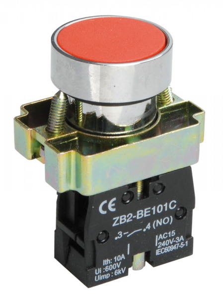 Кнопка управления LAY5-BA42 без подсветки красная 1NC IEK