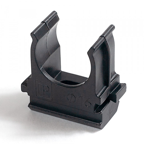 Крепёж-клипса для труб Полистирол черная d25 мм (100шт/1000шт уп/кор) Промрукав