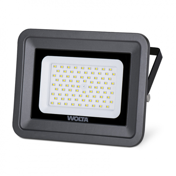 Светодиодный прожектор WOLTA WFL-70W/06 70Вт 5700К IP65 6300лм серый 250x230/190x37 1/10