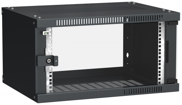 ITK Шкаф LINEA WE 6U 600x450мм дверь стекло черный