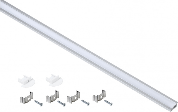 Профиль алюм. для LED ленты 2207 встр. трап. 2м к-т опал IEK