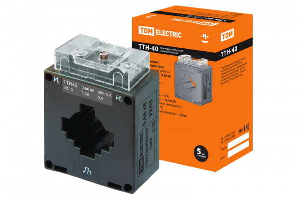Трансформатор тока измерительный ТТН  40/600/5- 5VA/0,5-Р TDM