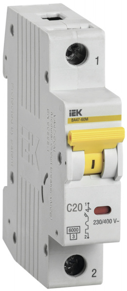 KARAT Авт. выкл. ВА47-60M 1P C 20А 6кА IEK