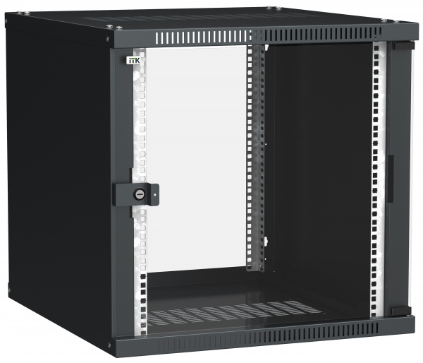ITK Шкаф LINEA WE 12U 600x600мм дверь стекло черный