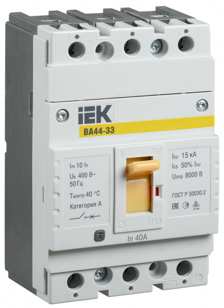 Авт. выкл. ВА44 33 3Р 40А 15кА IEK