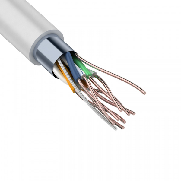 Кабель витая пара F/UTP, CAT5e, PVC, 4PR, 24AWG, внутренний, серый, бухта 305 м REXANT