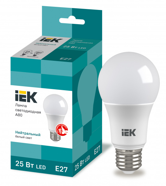 Лампа LED A80 груша 25Вт 230В 4000К E27 IEK